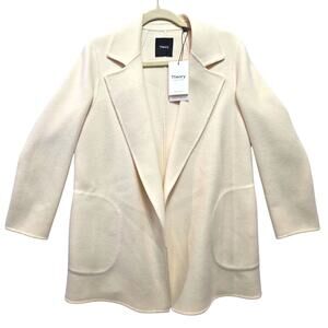 NWT Theory Clairene Wool Cashmere Jacket Ivory Retail $595 Size Small
